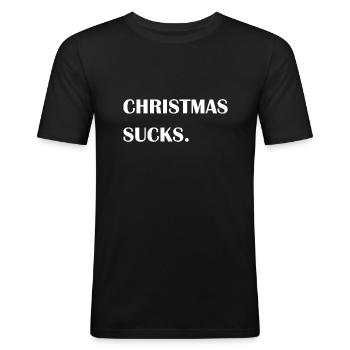 Christmas Sucks - Men's Slim Fit T-Shirt - black - Front - Nik (191cm)