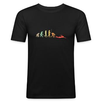Schwimmer Wassersport - Männer Slim Fit T-Shirt - Schwarz - Vorne - Nik (191cm)