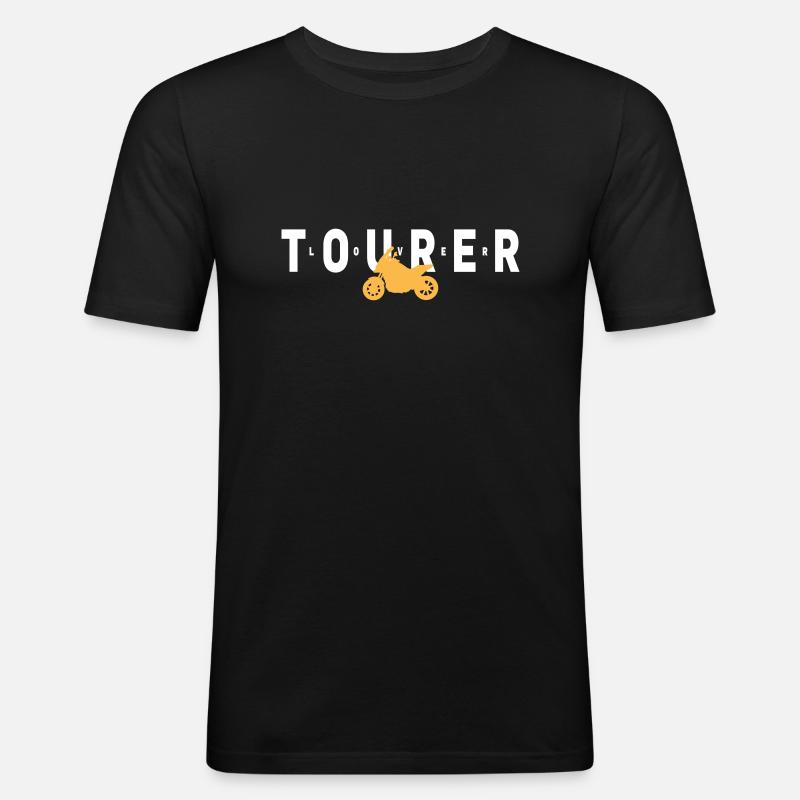 Tourer Motorrad Statement - Männer Slim Fit T-Shirt - Schwarz