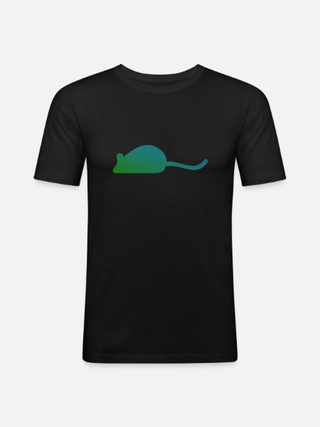 mouse - Männer Slim Fit T-Shirt - Schwarz