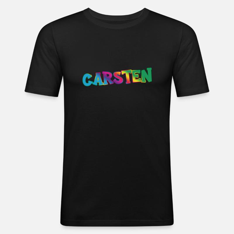 Carsten - Männer Slim Fit T-Shirt - Schwarz