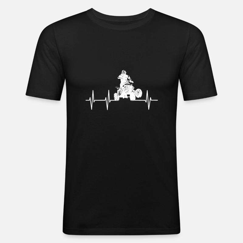 Quad Herzfrequenz - Männer Slim Fit T-Shirt - Schwarz