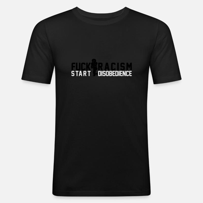 kapernick - Männer Slim Fit T-Shirt - Schwarz