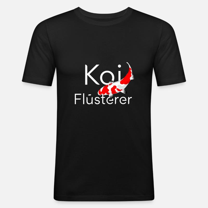 Koi Flüsterer - Männer Slim Fit T-Shirt - Schwarz