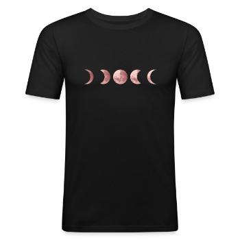 Mondphasen in Roségold - Männer Slim Fit T-Shirt - Schwarz - Vorne - Nik (191cm)