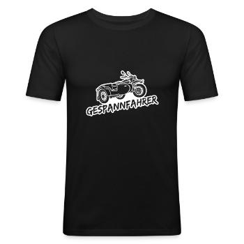 Gespannfahrer Ural Beiwagen Motorrad - Männer Slim Fit T-Shirt - Schwarz - Vorne - Nik (191cm)