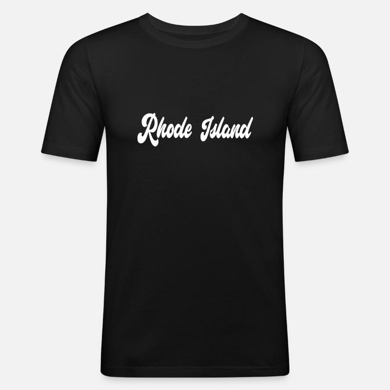 Rhode Island - Männer Slim Fit T-Shirt - Schwarz