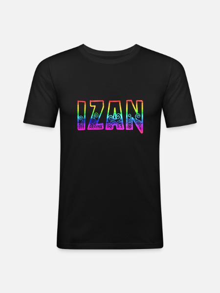 Izan RS Rainbow - Men's Slim Fit T-Shirt - black