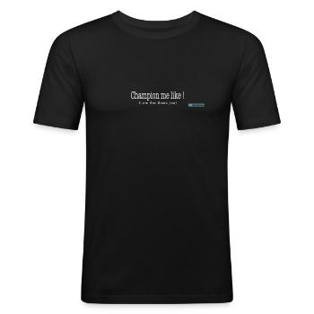 champion me like - Men's Slim Fit T-Shirt - black - Front - Nik (191cm)