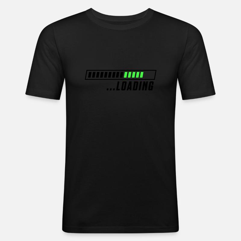 loading ladebalken - Männer Slim Fit T-Shirt - Schwarz