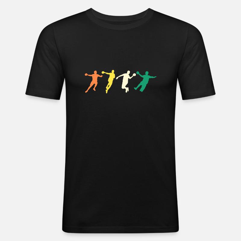 Handballer Evolution Handball - Männer Slim Fit T-Shirt - Schwarz