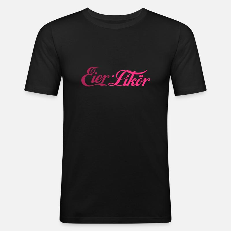 Eier-Likör Eierlikör - Männer Slim Fit T-Shirt - Schwarz