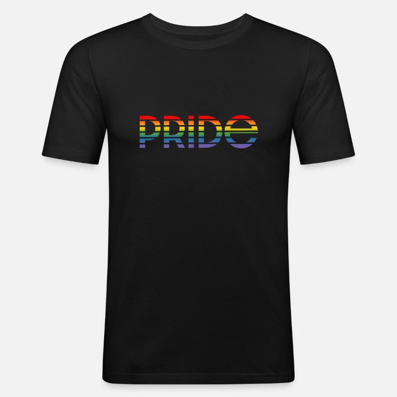Pride rainbow - Männer Slim Fit T-Shirt - Schwarz