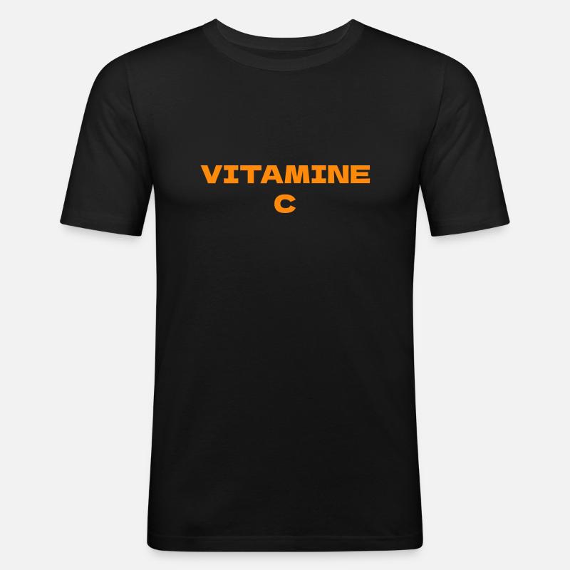 Ascorbinsäure - Männer Slim Fit T-Shirt - Schwarz
