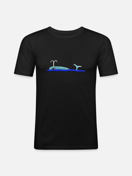 Whale - Men's Slim Fit T-Shirt - black