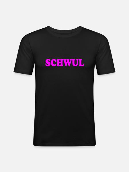 Schwul - Männer Slim Fit T-Shirt - Schwarz