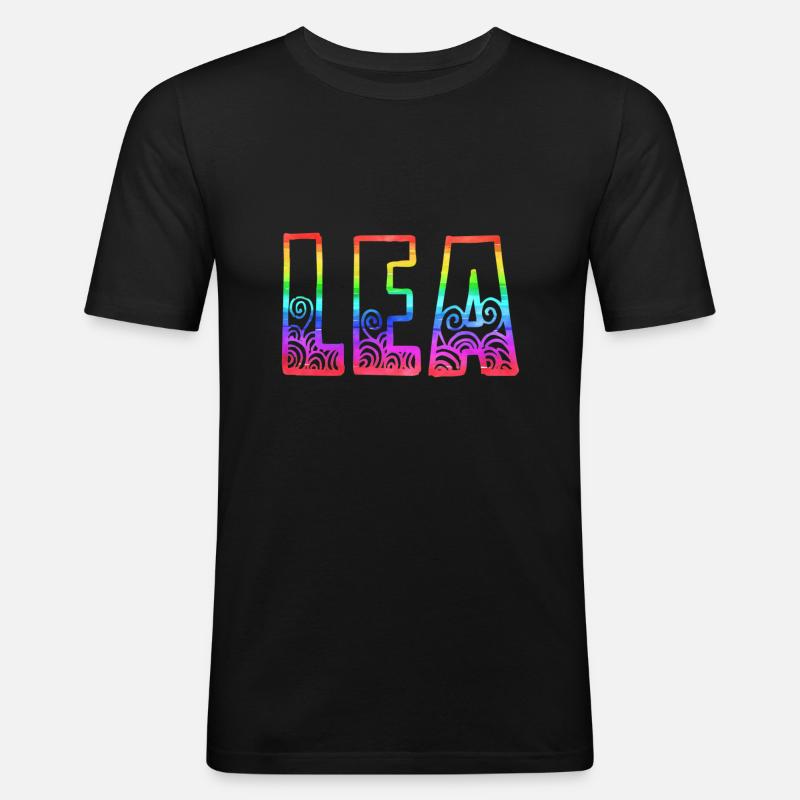 lea rs regenbogen - Männer Slim Fit T-Shirt - Schwarz
