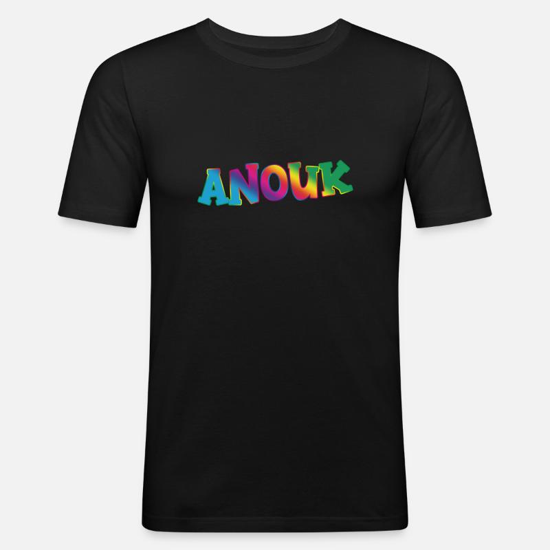 Anouk - Männer Slim Fit T-Shirt - Schwarz