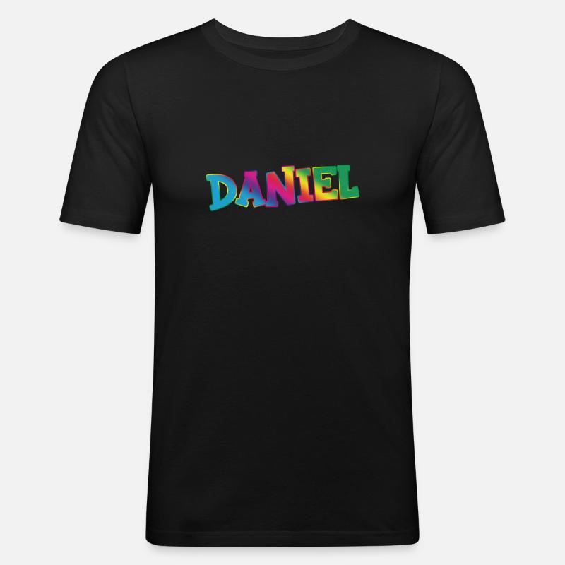 Daniel - Männer Slim Fit T-Shirt - Schwarz