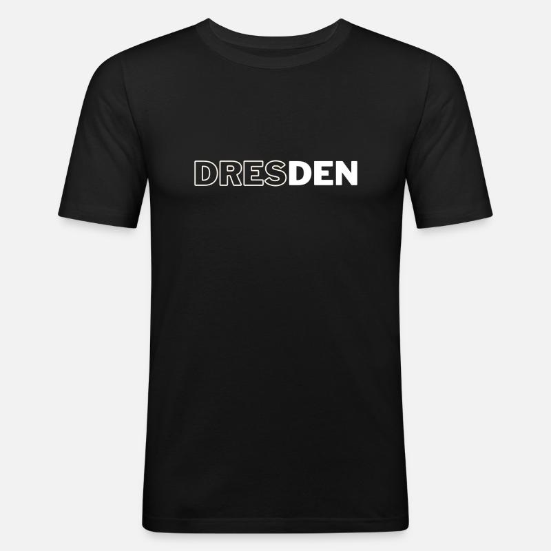 Dresden - Männer Slim Fit T-Shirt - Schwarz