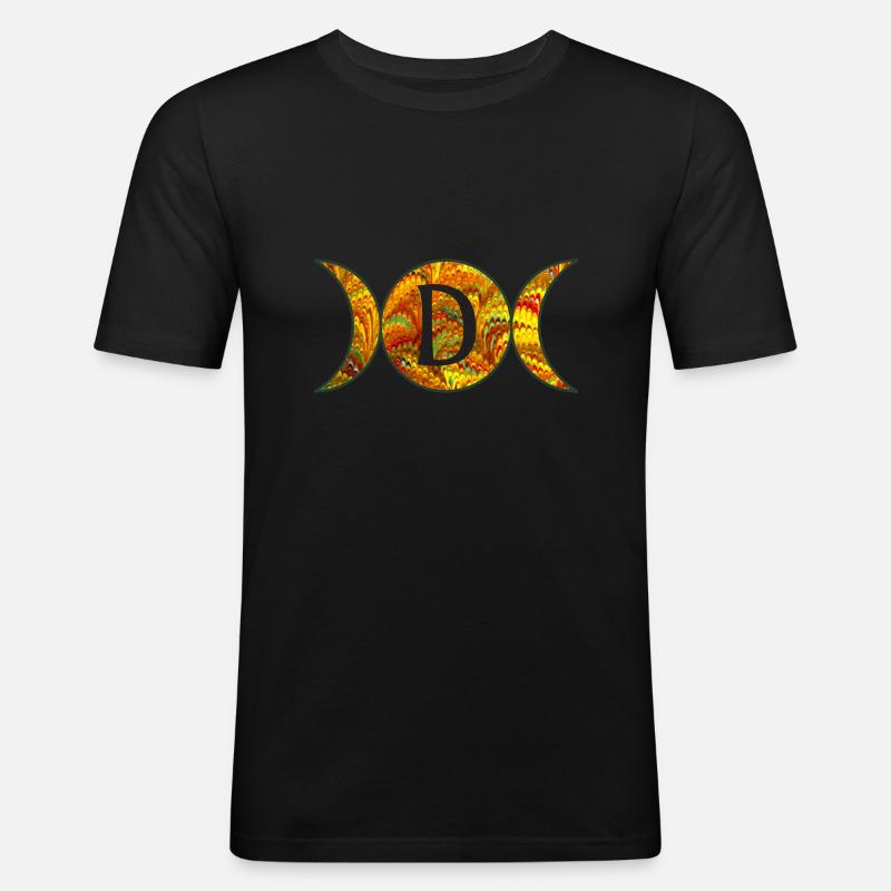 mondphasen e 38 d - Männer Slim Fit T-Shirt - Schwarz