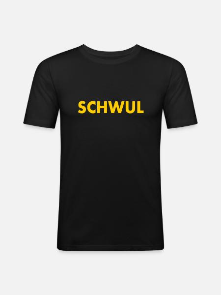 Schwul - Männer Slim Fit T-Shirt - Schwarz