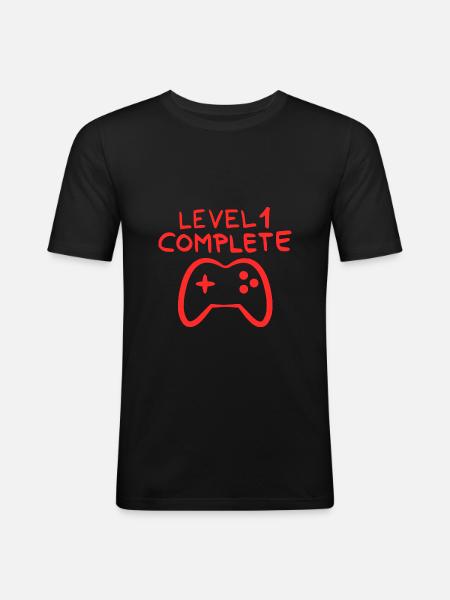 Console de jeu d'un an - T-shirt près du corps Homme - noir
