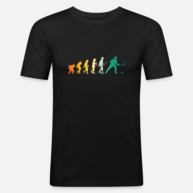 Eishockeyspieler Evolution Eishockey - Männer Slim Fit T-Shirt - Schwarz