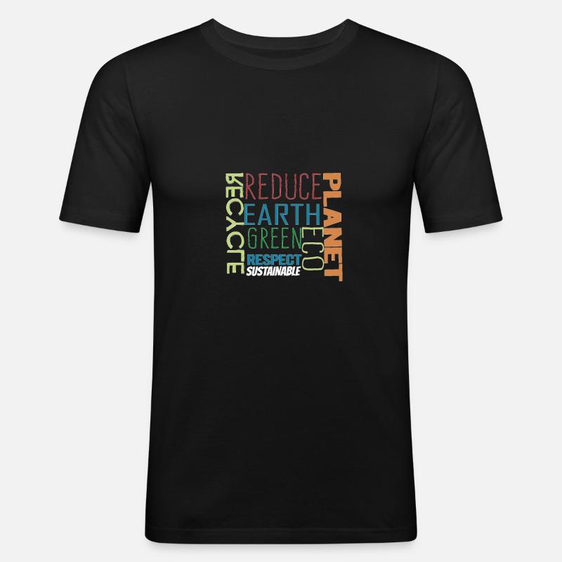 Nachhaltigkeit - Männer Slim Fit T-Shirt - Schwarz