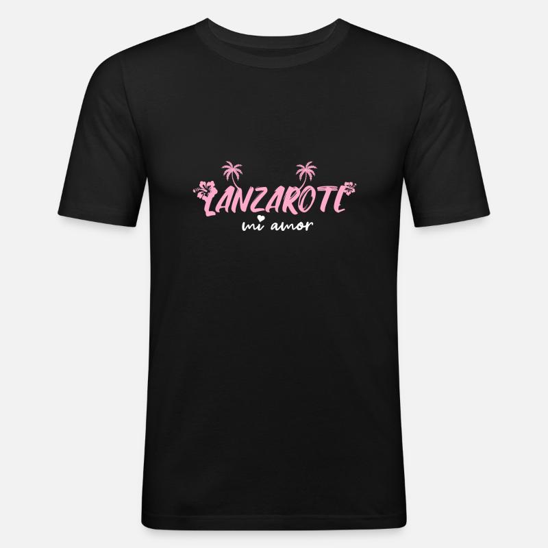 Lanzarote - Männer Slim Fit T-Shirt - Schwarz