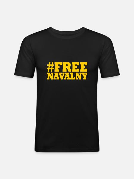 free Navalny - Men's Slim Fit T-Shirt - black