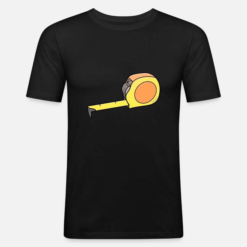 Mètreband / Ruban de mesure - T-shirt près du corps Homme - noir