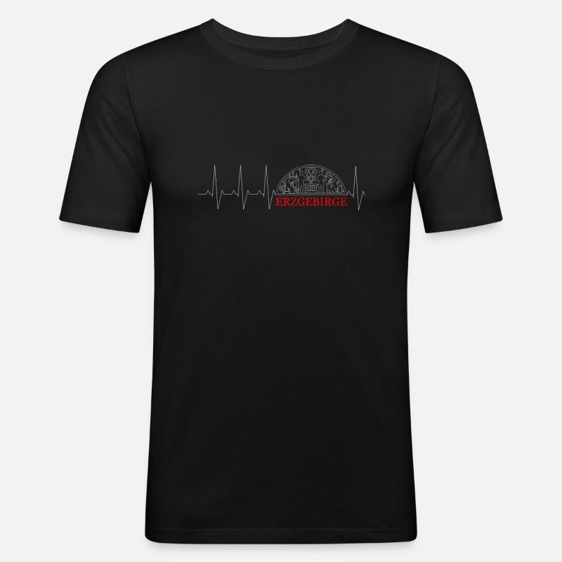 Erzgebirge - Männer Slim Fit T-Shirt - Schwarz