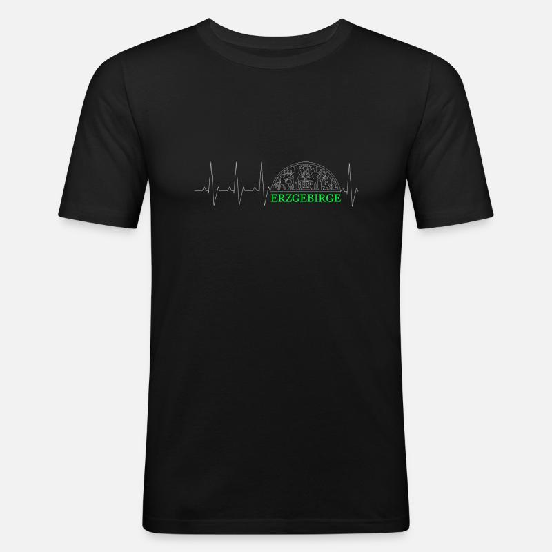 Erzgebirge - Männer Slim Fit T-Shirt - Schwarz