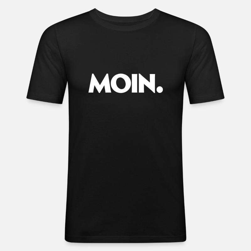 Moin - Männer Slim Fit T-Shirt - Schwarz