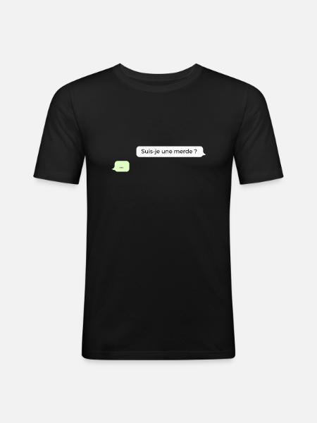 Suis je une merde ? - T-shirt près du corps Homme - noir