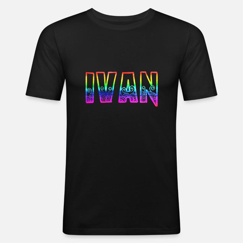 Ivan RS Rainbow - Men's Slim Fit T-Shirt - black