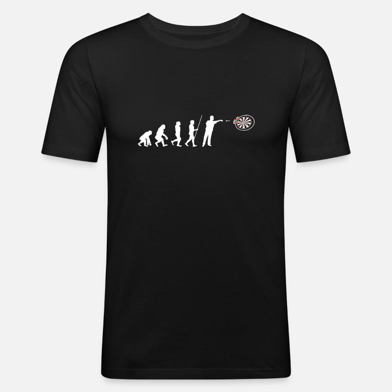 Dart Evolution Dartspieler - Männer Slim Fit T-Shirt - Schwarz