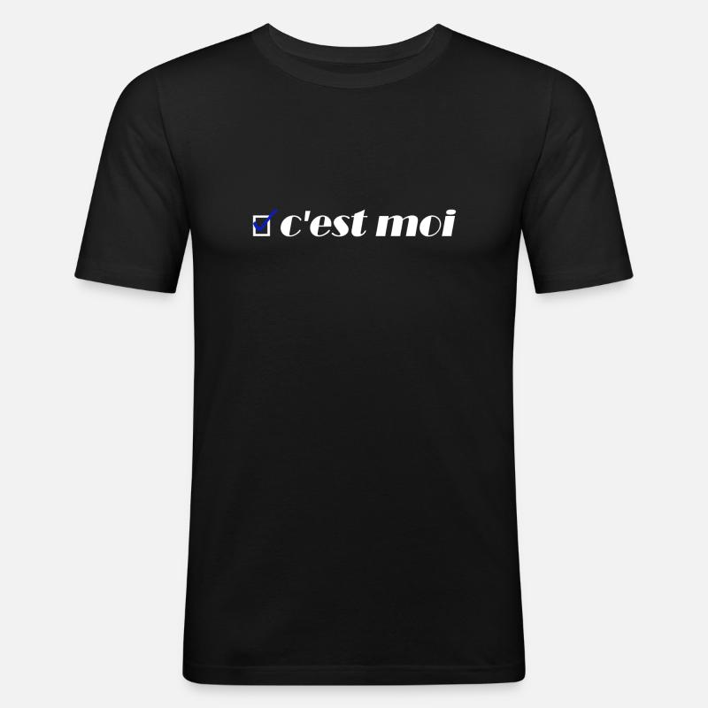C'est qui ? C'est moi ! - T-shirt près du corps Homme - noir