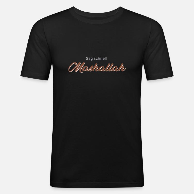 Sag schnell Mashallah - Männer Slim Fit T-Shirt - Schwarz