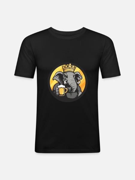 Mammut Bier - Männer Slim Fit T-Shirt - Schwarz