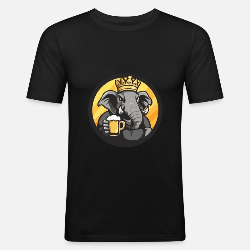 Mammut Bier - Männer Slim Fit T-Shirt - Schwarz