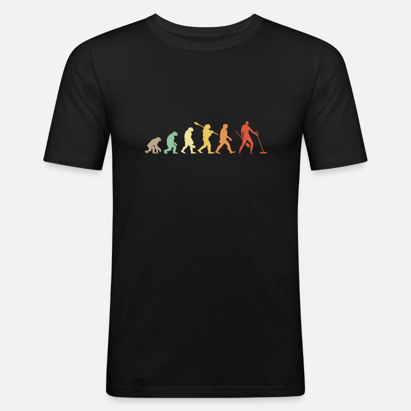 Evolution Treasure Hunter Metalldetektor - Männer Slim Fit T-Shirt - Schwarz