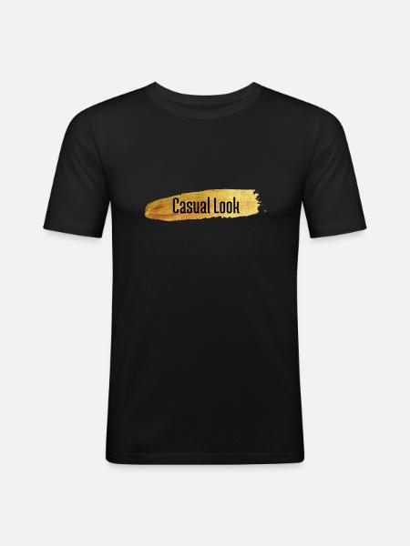 casual Look - Männer Slim Fit T-Shirt - Schwarz