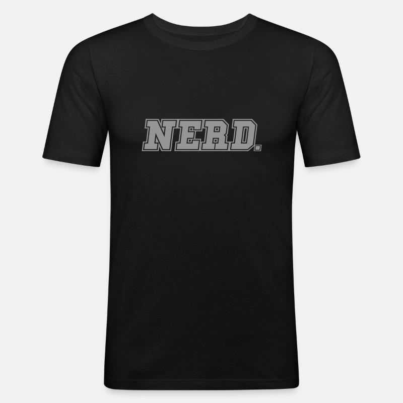 Nerd Geschenk Humor - Männer Slim Fit T-Shirt - Schwarz