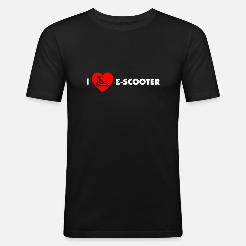 E-Scooter E-Roller Scooter - Männer Slim Fit T-Shirt - Schwarz