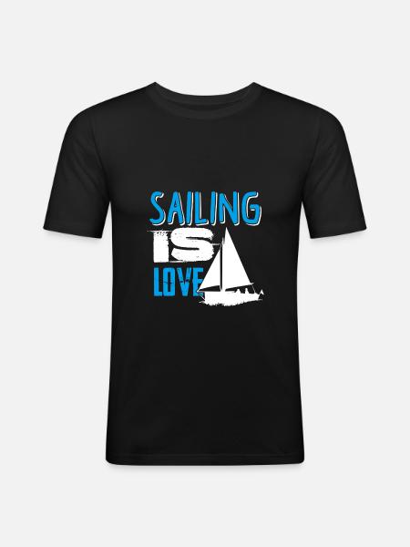 Sailing Is Love - Men's Slim Fit T-Shirt - black