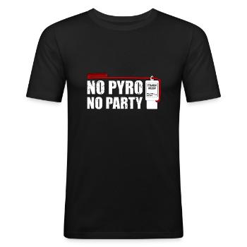 No pyro no party salut - Männer Slim Fit T-Shirt - Schwarz - Vorne - Nik (191cm)