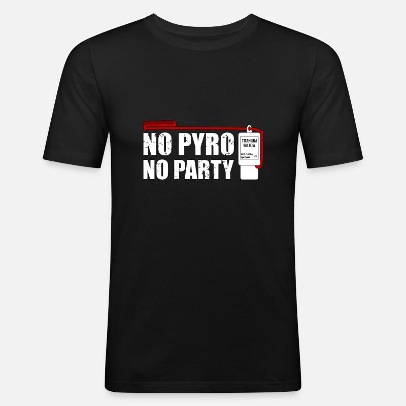 No pyro no party salut - Männer Slim Fit T-Shirt - Schwarz