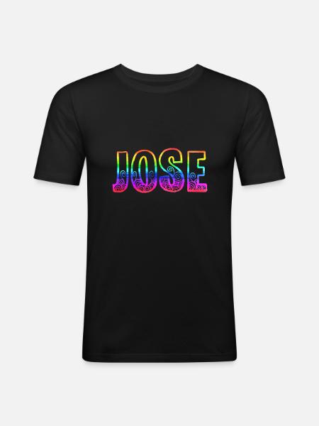 Jose R's Rainbow - Men's Slim Fit T-Shirt - black